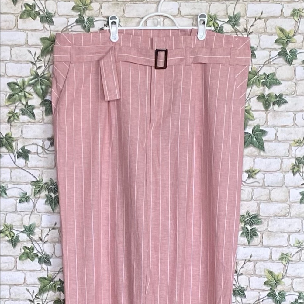 😎SALE😎 Linen pants, pink and white